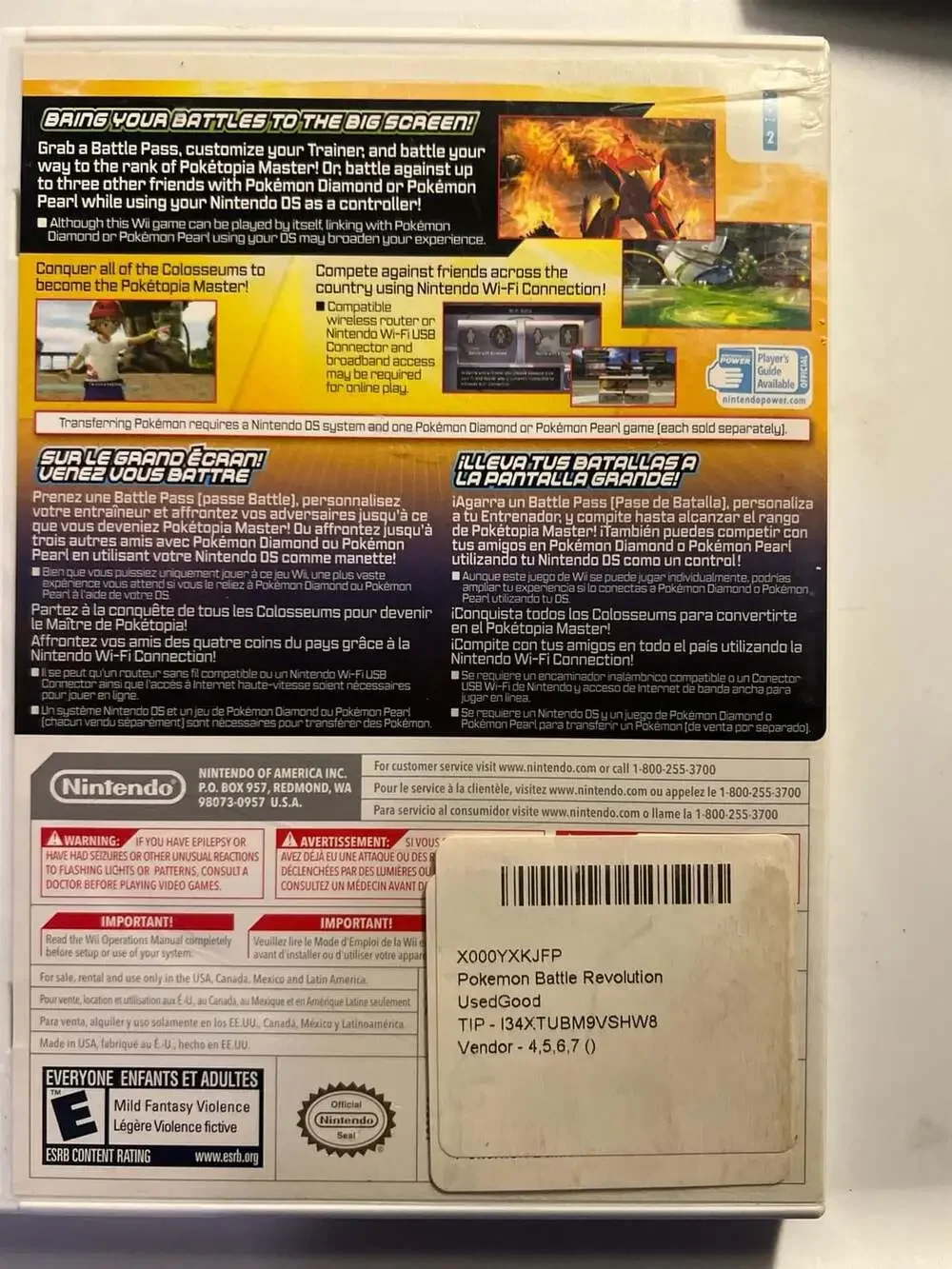 Pokémon Battle Revolution Nintendo Wii Video Game